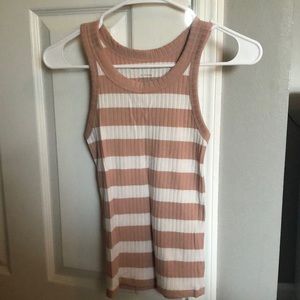 pink white striped tank top